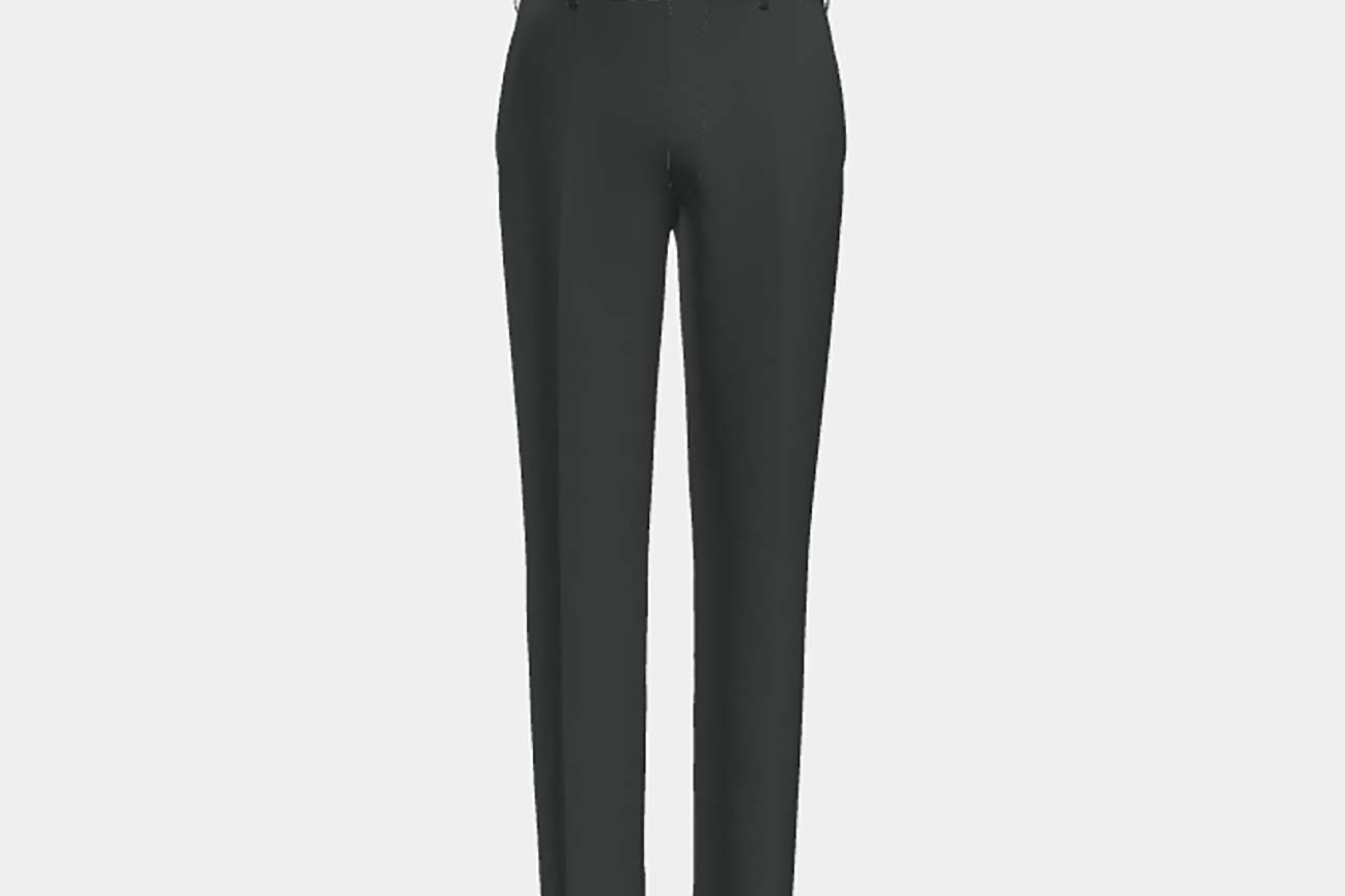 Pantalon sur mesure en laine et soie vert années 150 Caccioppoli