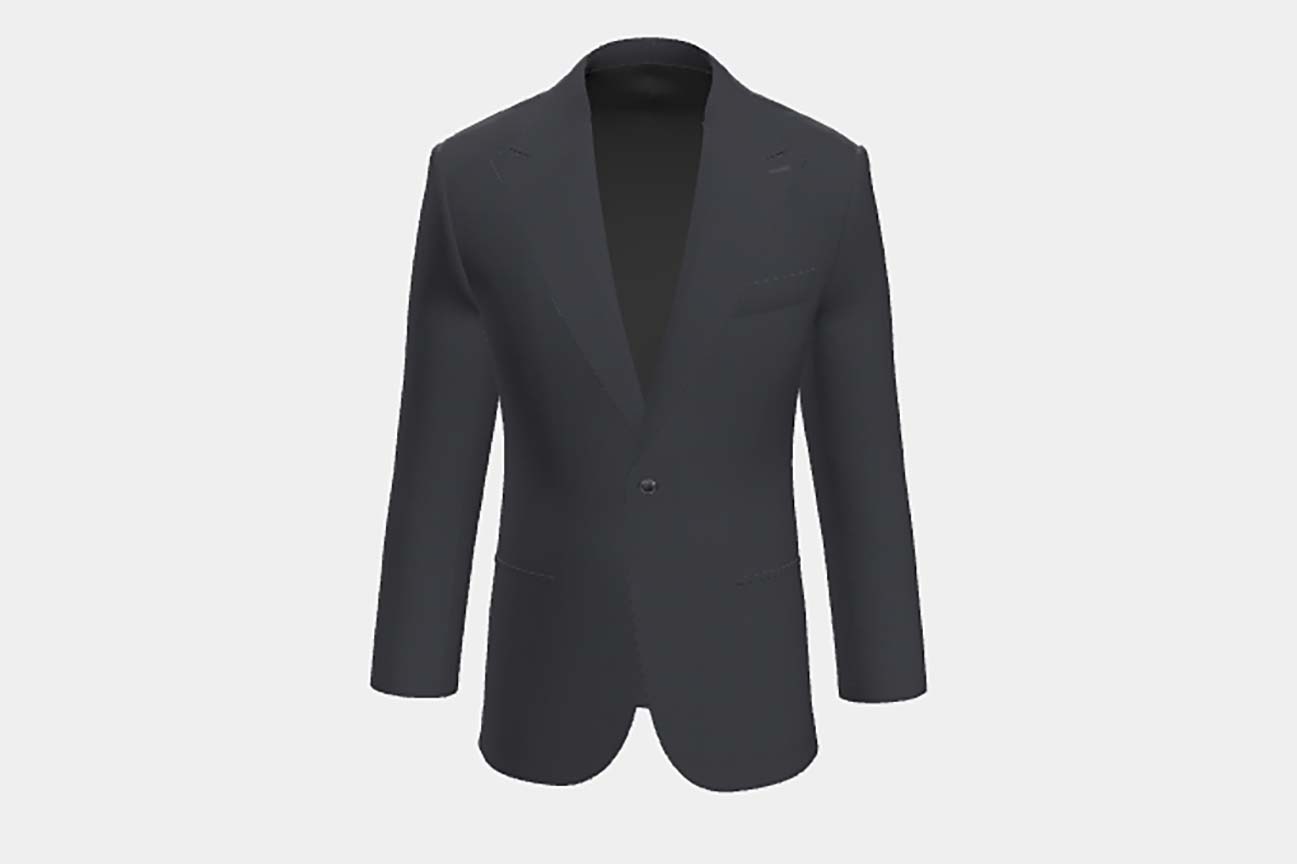 Veste tailleur en laine bleue 110s Canonico