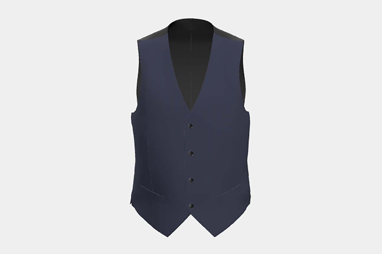 Made to measure solaro 130s blue wool vest Caccioppoli