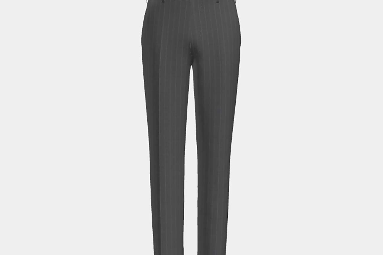 Pantalon tailleur en laine gris 110's Canonico