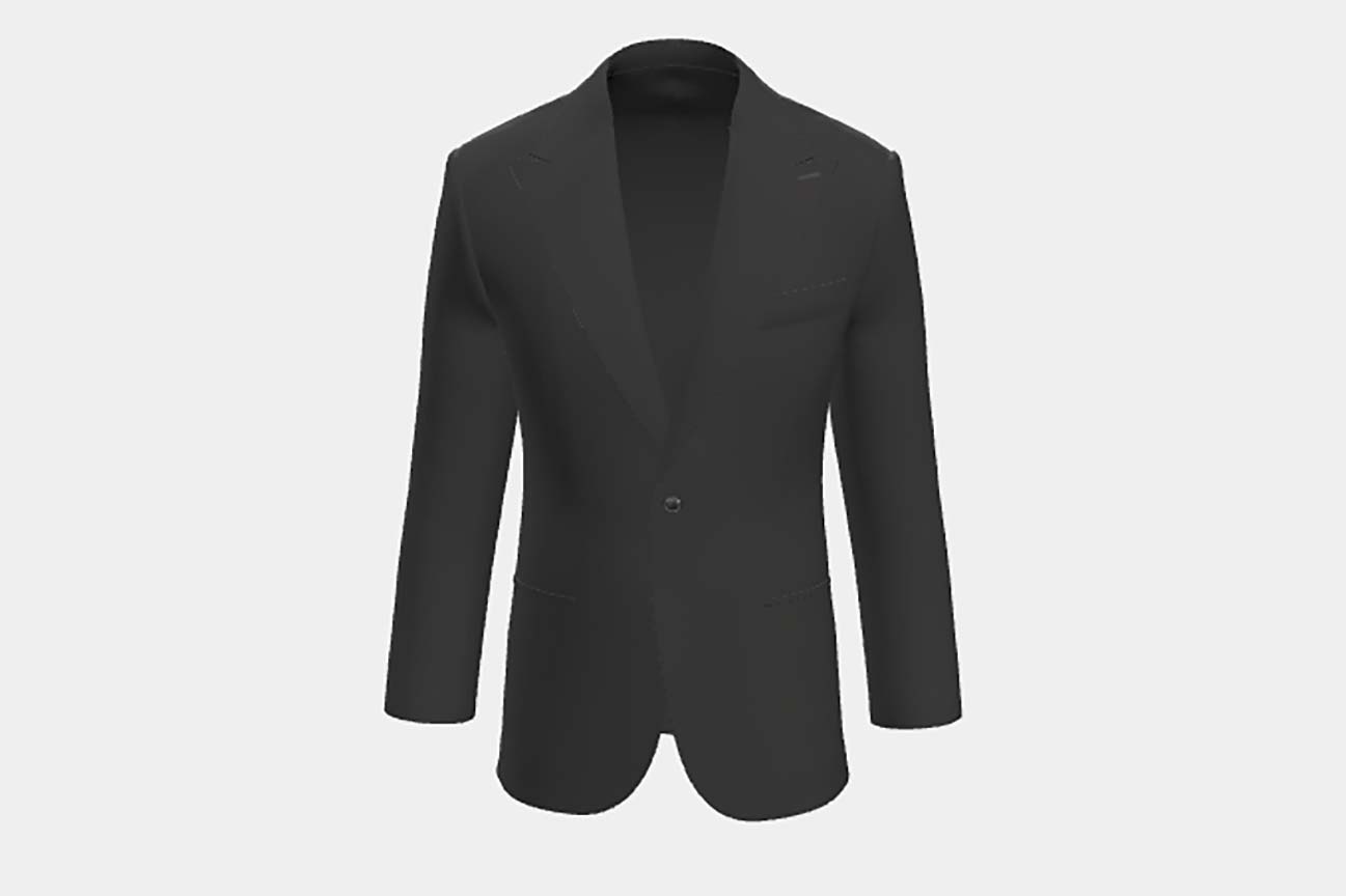 Veste tailleur en laine noire années 130 Caccioppoli