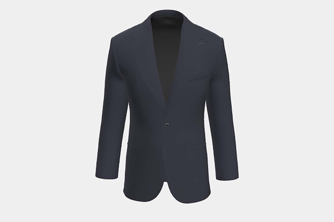 Veste tailleur en laine bleue 110s Canonico