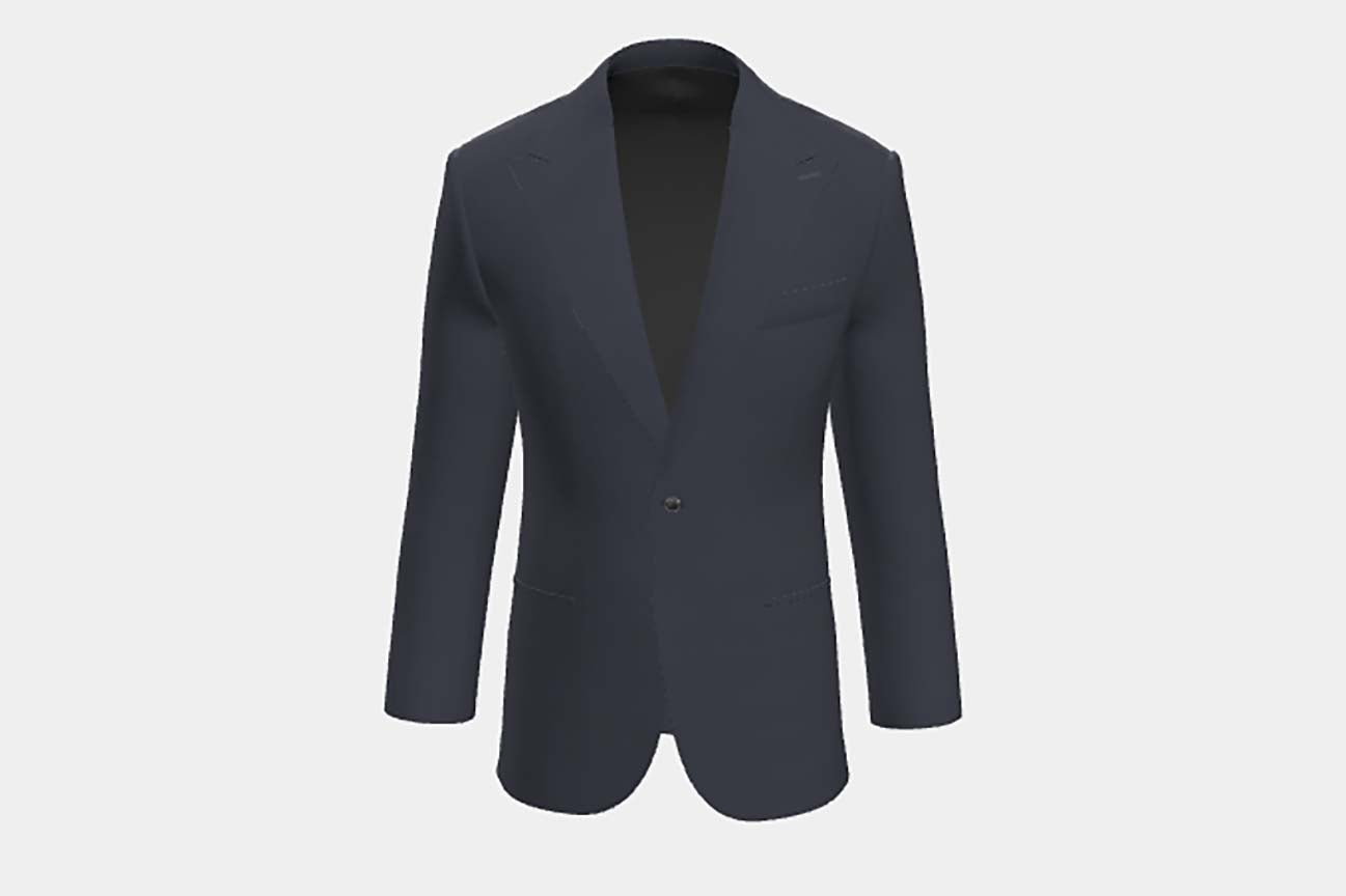 Veste tailleur en laine bleue 110s Canonico