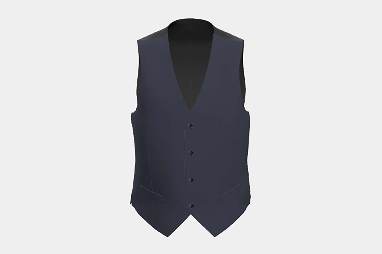 Gilet tailleur en laine bleu 110s Canonico