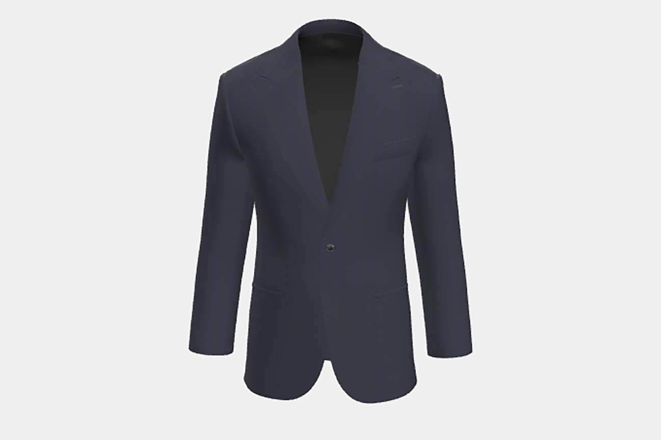 Veste tailleur en laine et soie années 150 bleu Caccioppoli