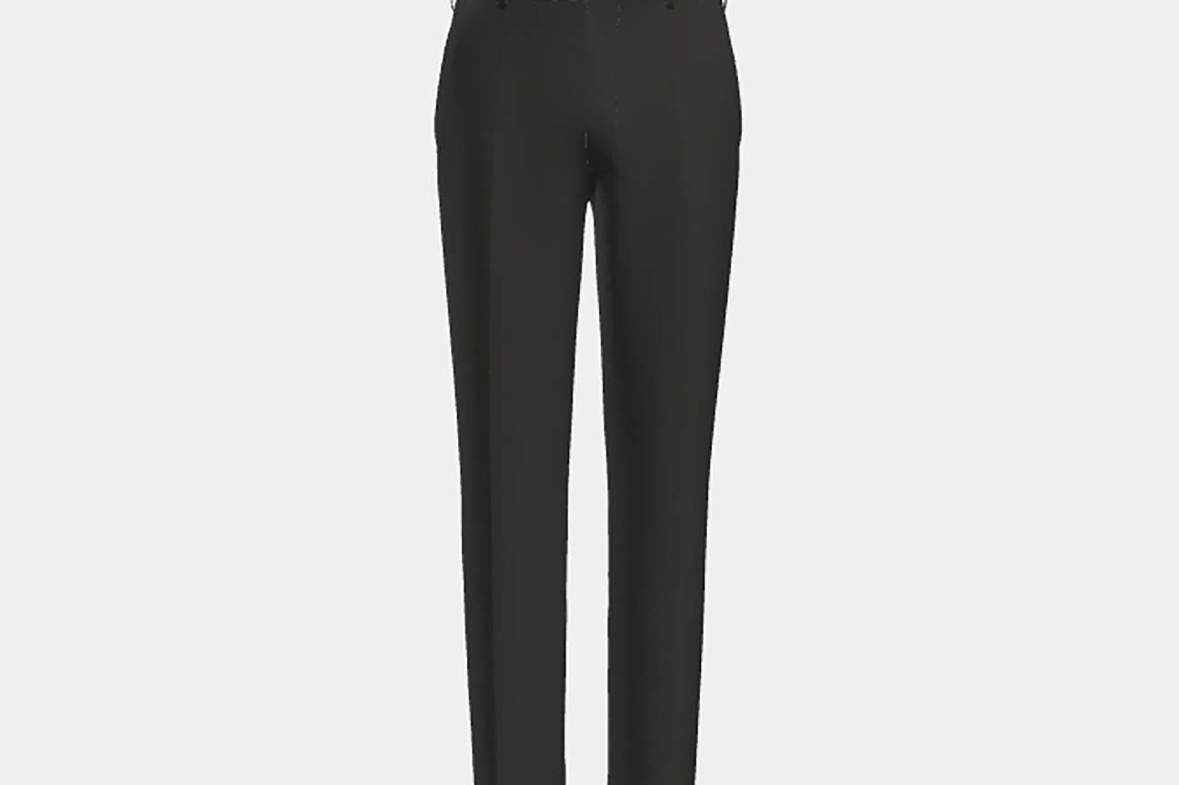 Pantalon tailleur en laine noire années 120 Canonico