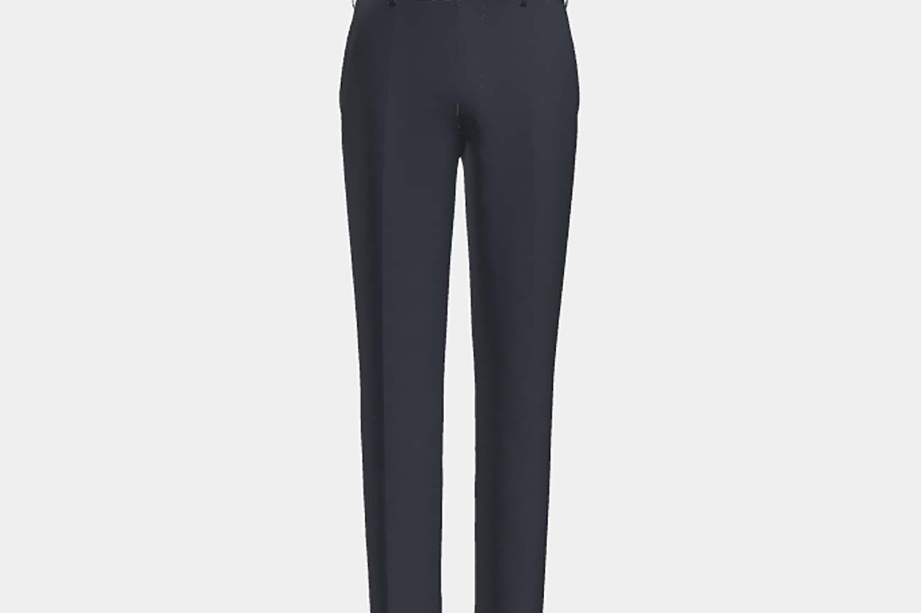 Pantalon sur mesure en laine et soie bleu années 150 Caccioppoli