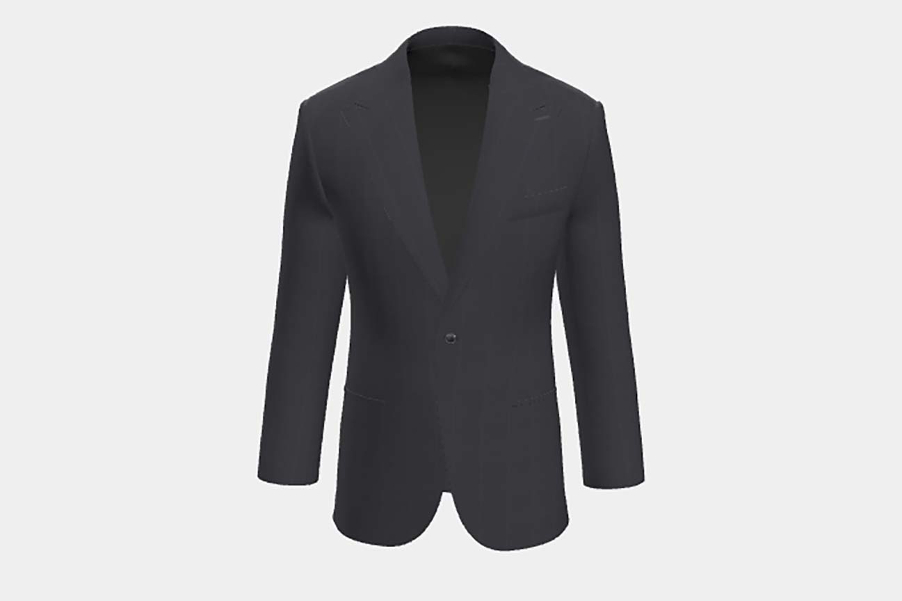 Veste tailleur en laine bleue 110s Canonico