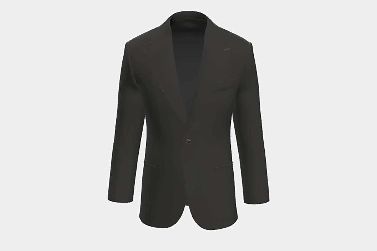 Veste tailleur en laine noire des années 120 Canonico
