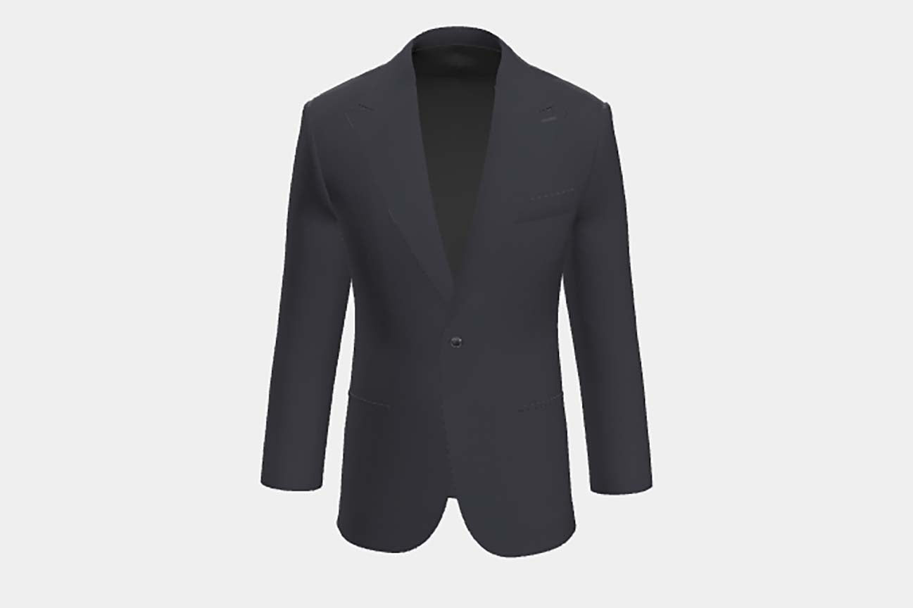 Veste tailleur en laine et soie bleu Canonico années 120