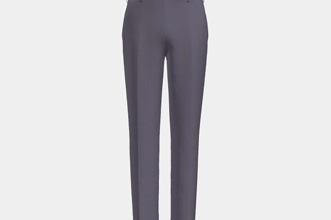 Pantalon sur mesure en laine et soie violet années 150 Caccioppoli