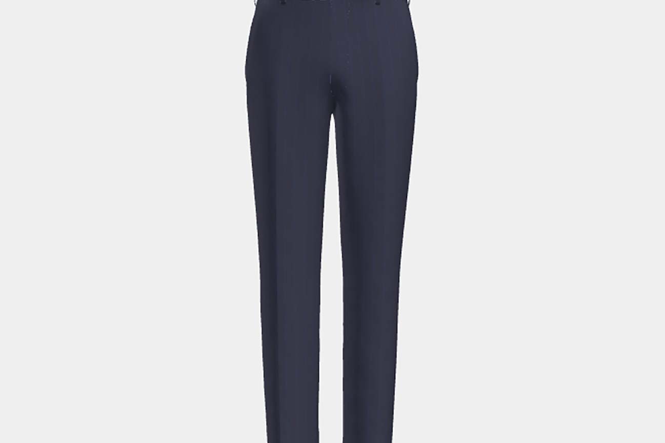Pantalon sur mesure en laine et soie bleu années 150 Caccioppoli