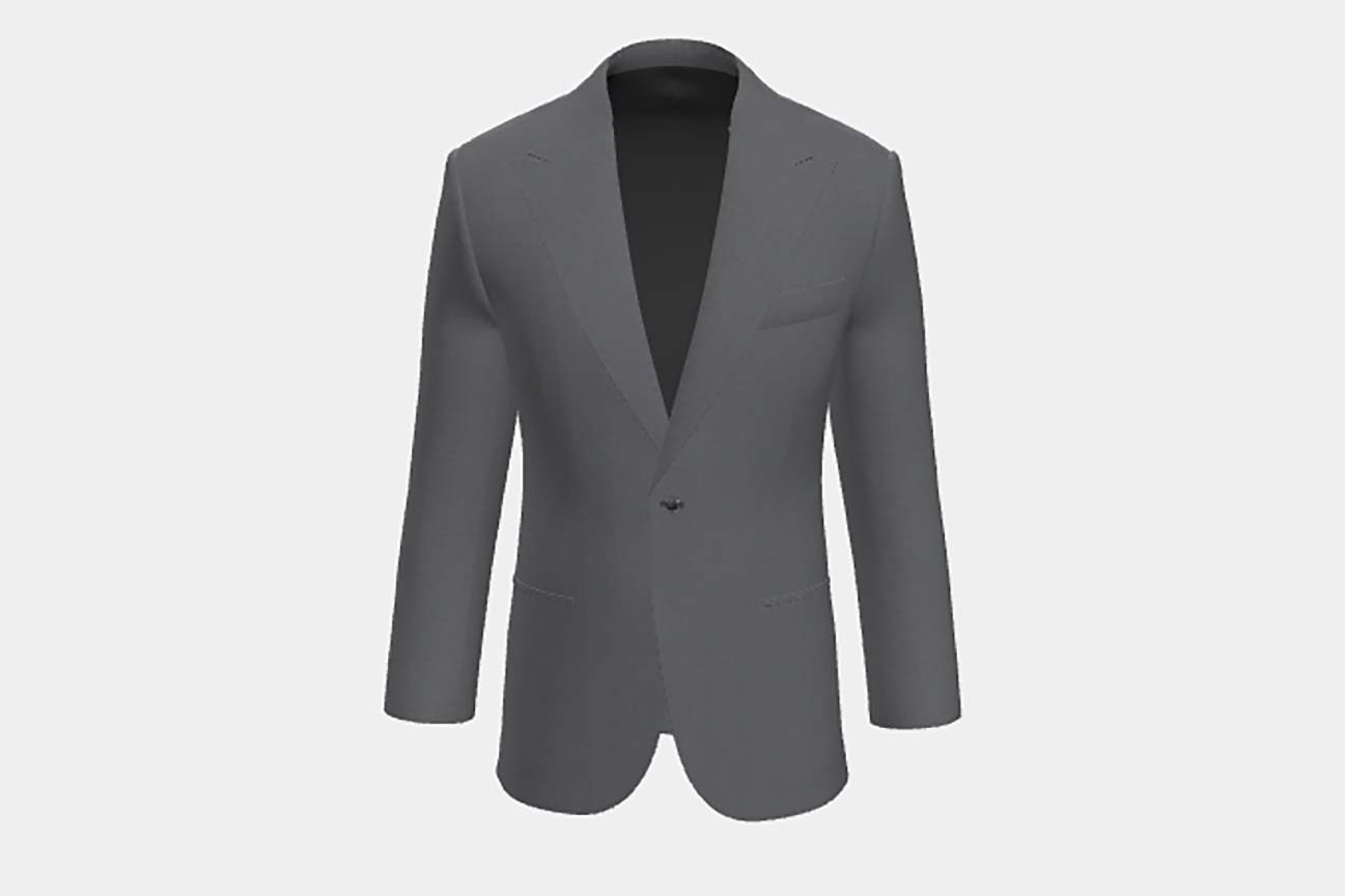 Veste sur mesure en laine et soie années 150 gris Caccioppoli