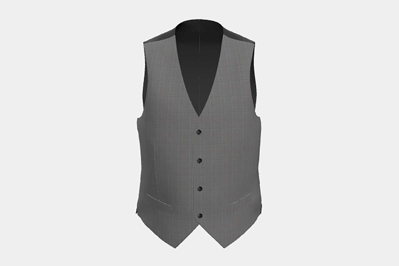 Gilet tailleur en laine gris 110s Canonico