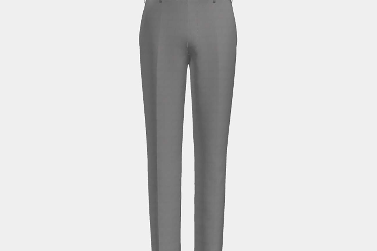 Pantalon tailleur en laine et soie gris clair années 150 Caccioppoli