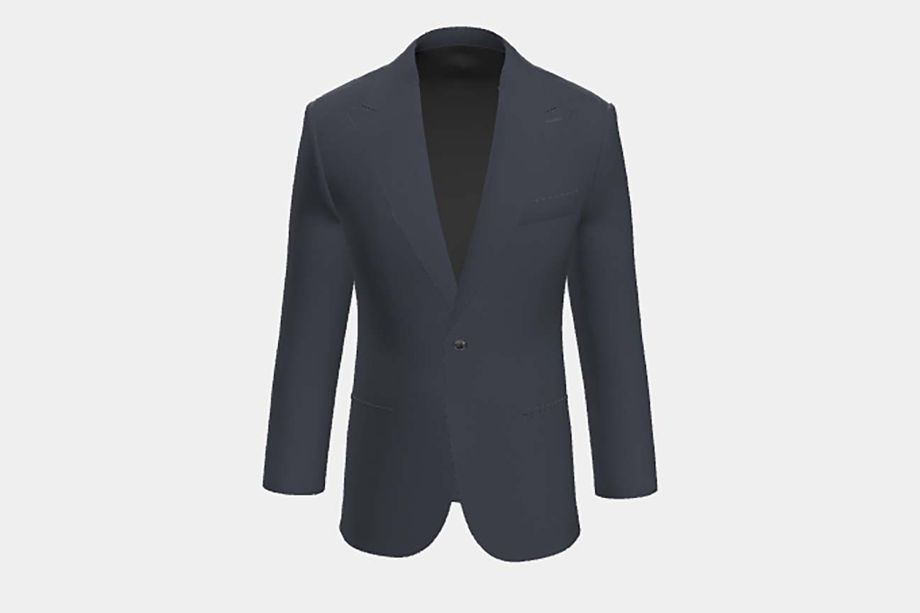 Veste tailleur en laine bleue 110s Canonico