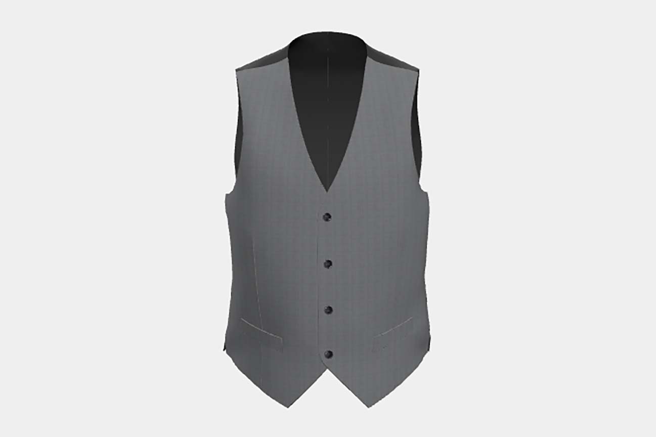 Gilet tailleur en laine gris années 120 Canonico