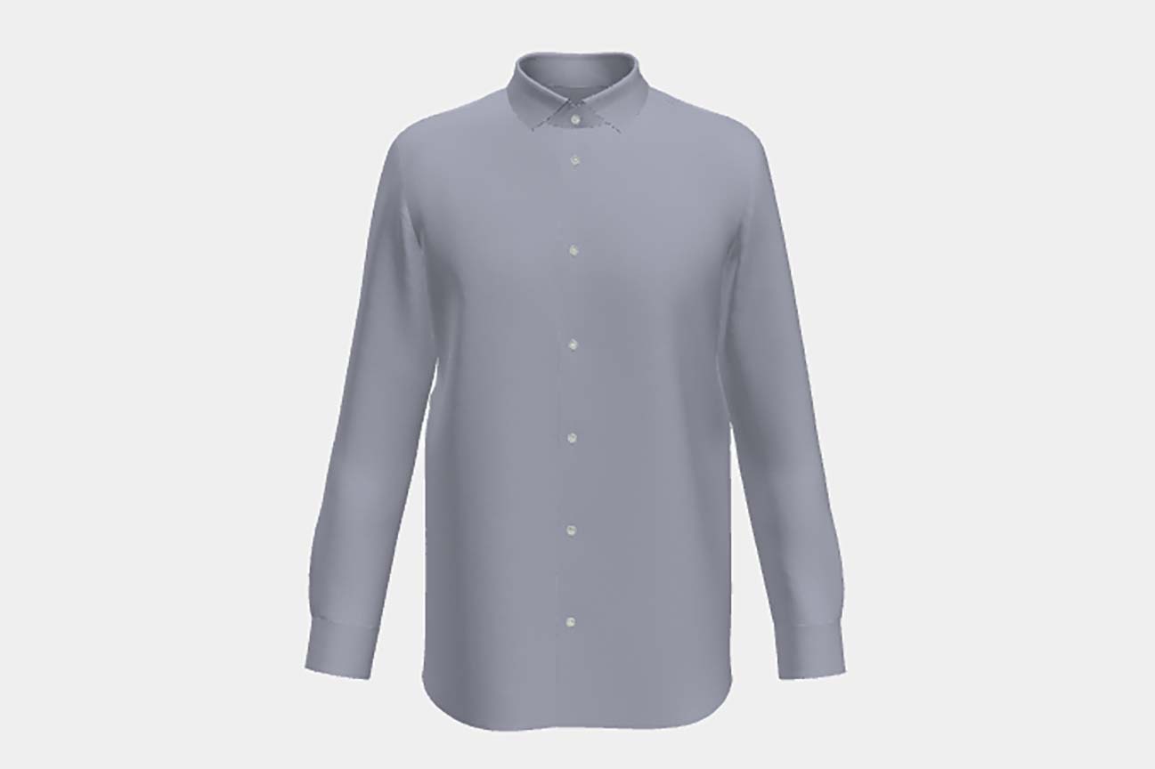 Chemise oxford double retors sur mesure en coton bleu clair
