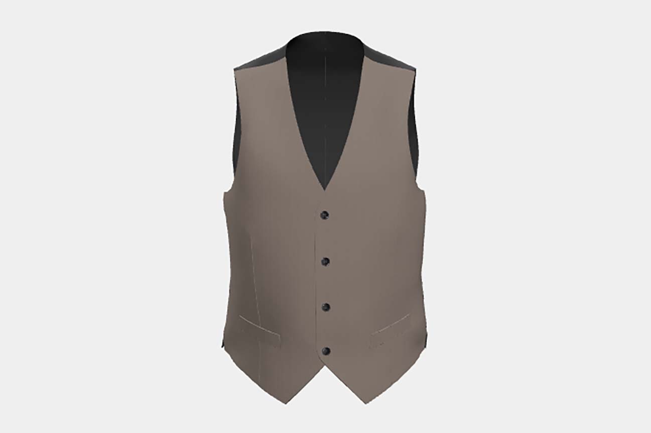 Beige solaro 130s wool tailored waistcoat Caccioppoli