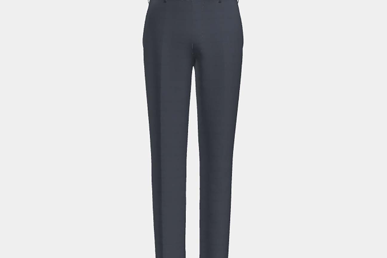 Pantalon tailleur en laine bleu années 150 Loro Piana