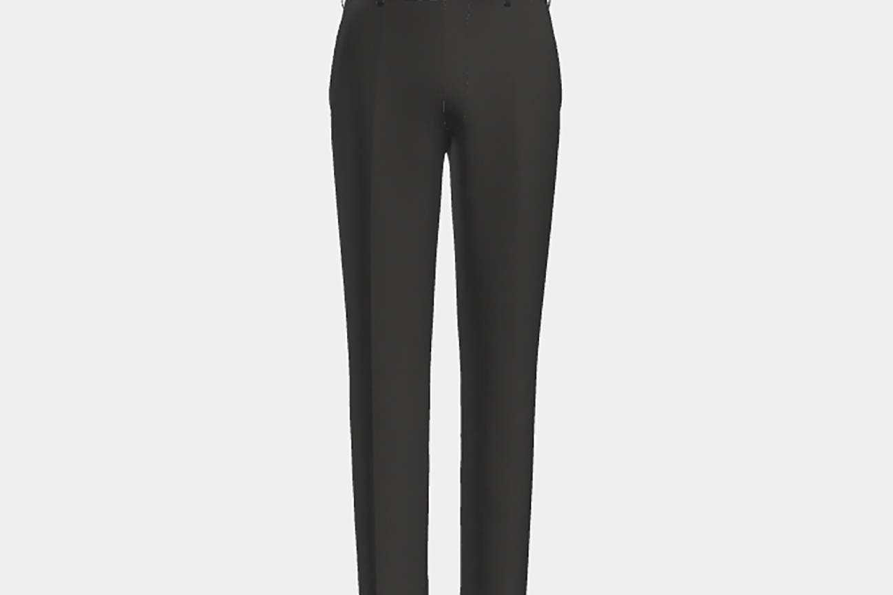 Pantalon sur mesure en laine et soie gris années 150 Caccioppoli