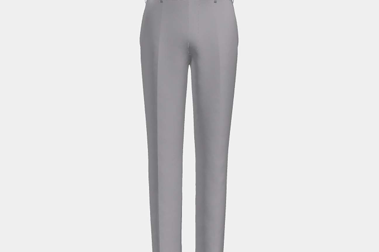 Pantalon tailleur en laine gris 110's Canonico