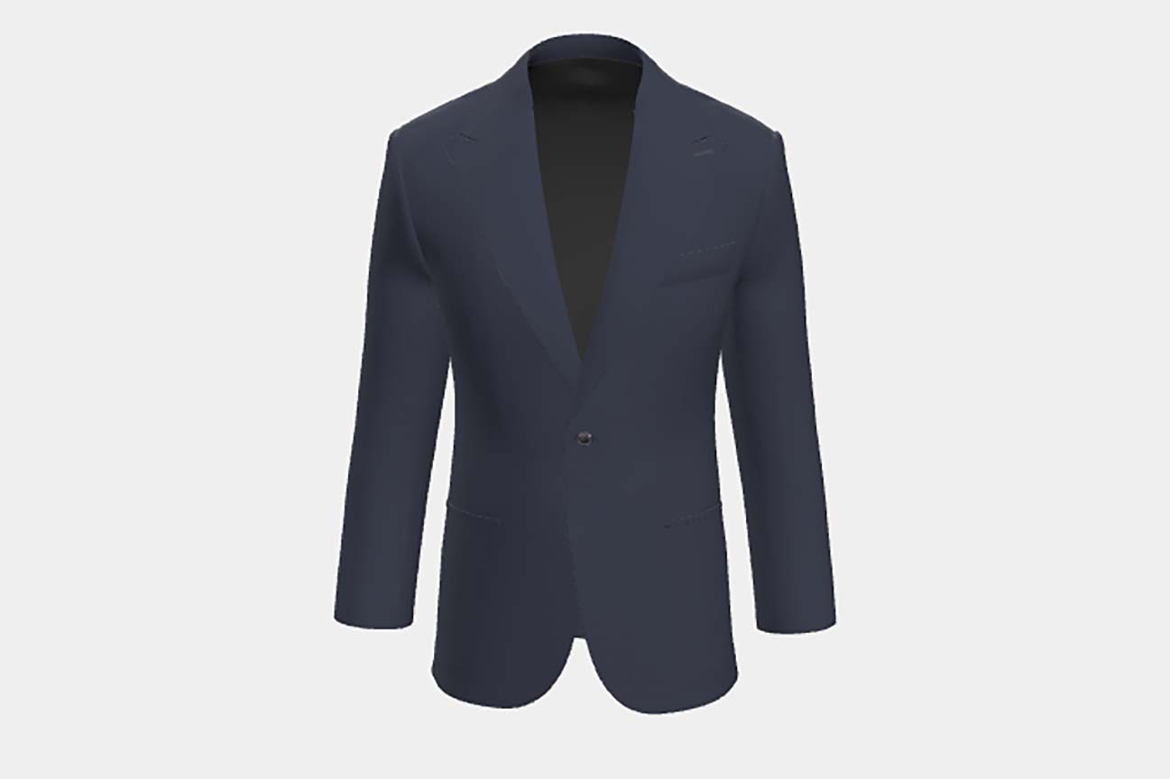 Veste tailleur en laine et soie années 150 bleu Caccioppoli