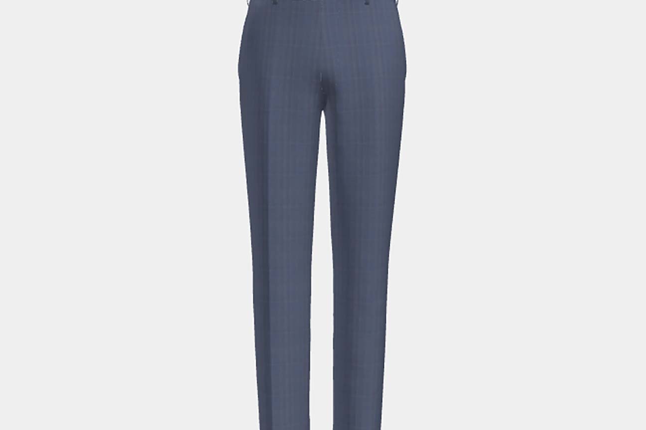 Pantalon sur mesure en laine et soie bleu années 150 Caccioppoli