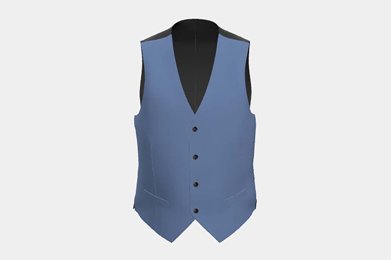Light blue solaro 130s wool made-to-measure waistcoat Caccioppoli