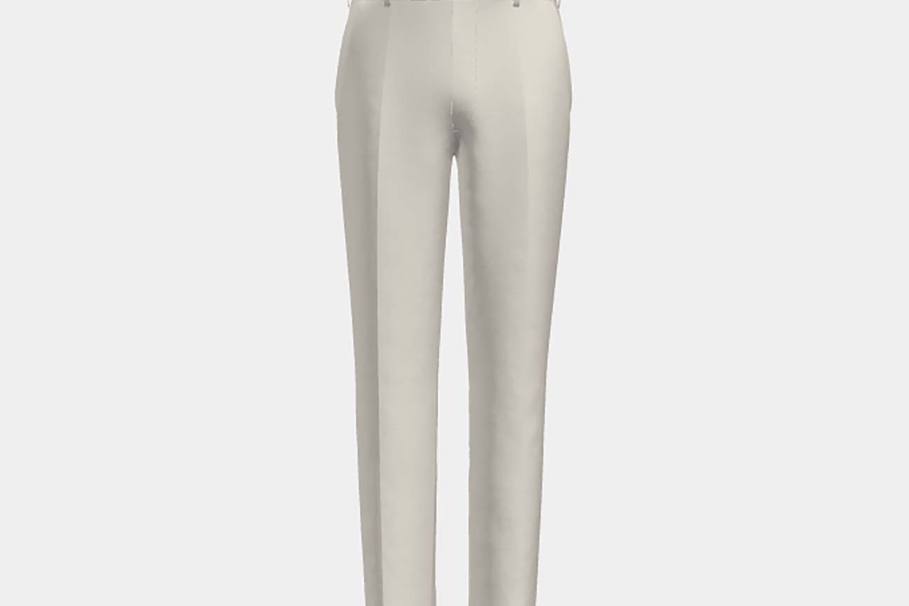 Pantalon tailleur en laine crème 110's Canonico