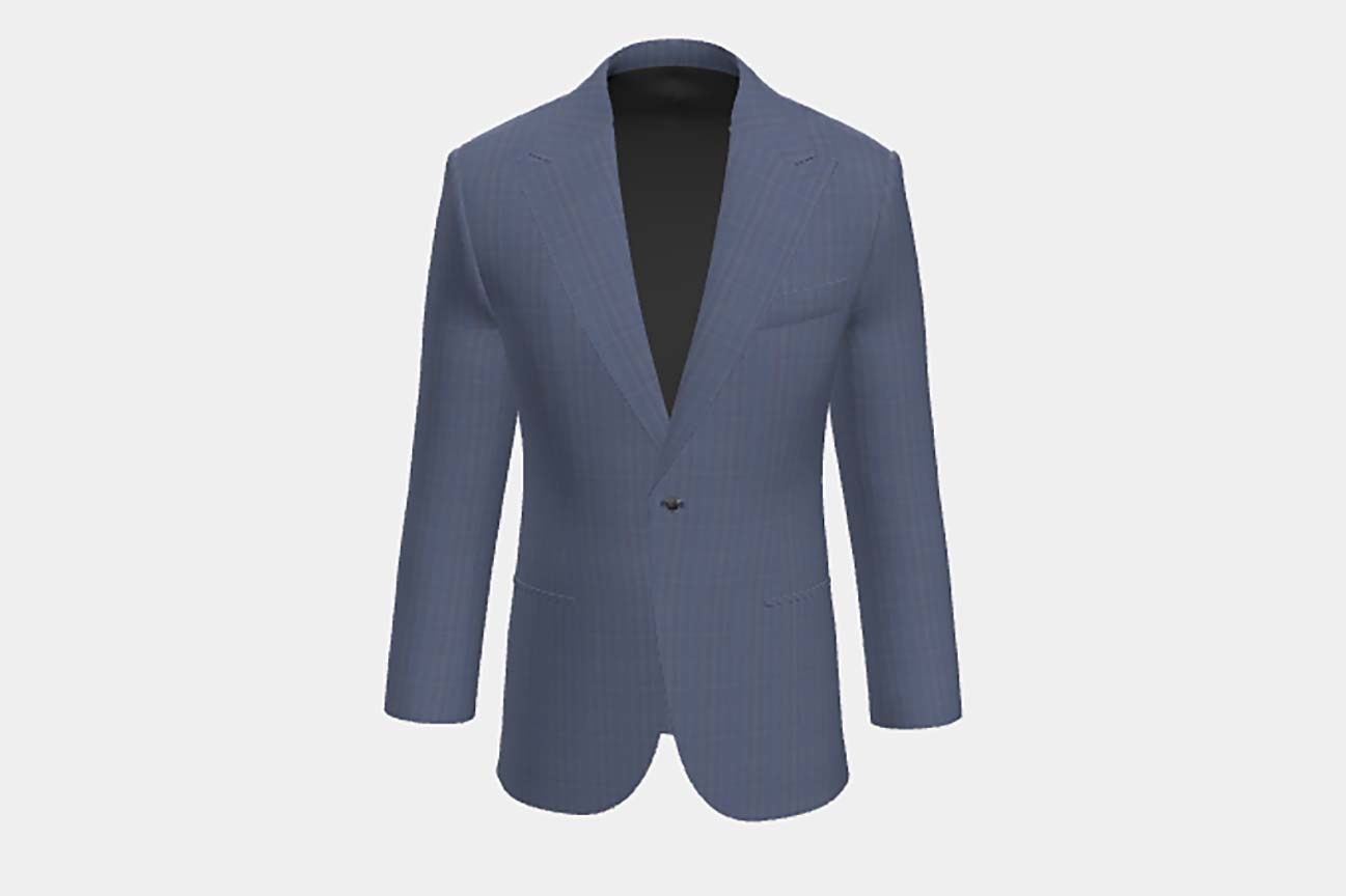 Veste tailleur en laine et soie années 150 bleu Caccioppoli