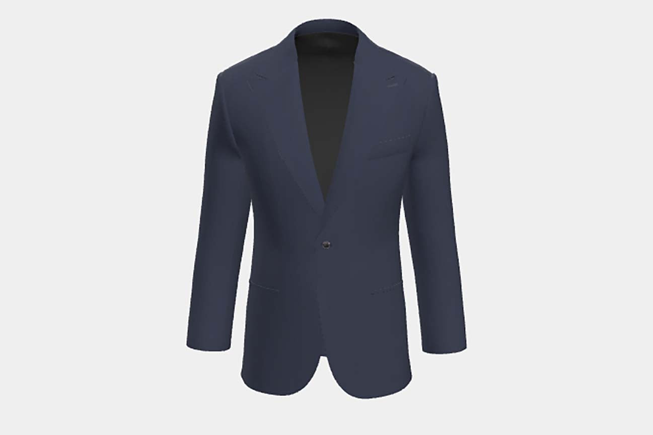 Veste tailleur en laine et soie années 150 bleu Caccioppoli