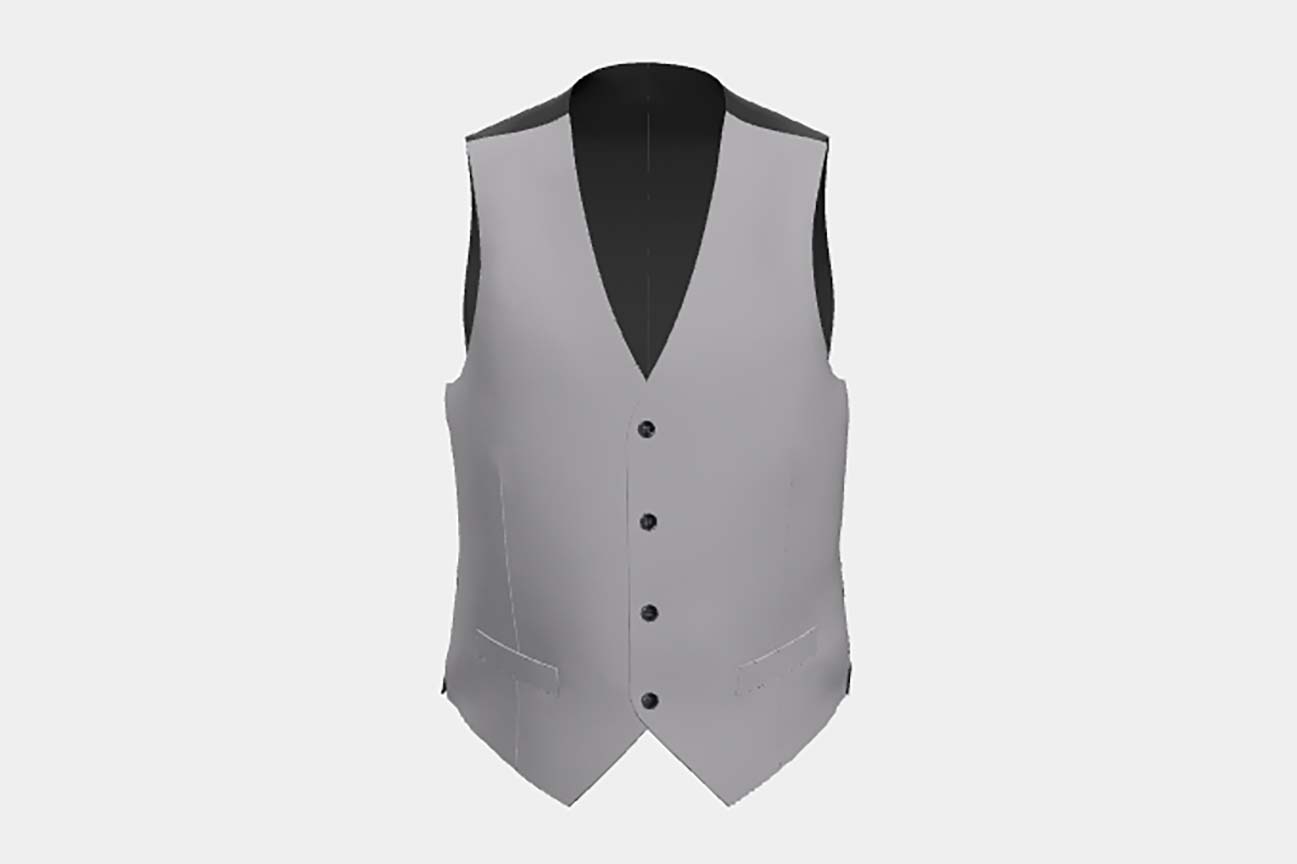 Gilet tailleur en laine gris 110s Canonico