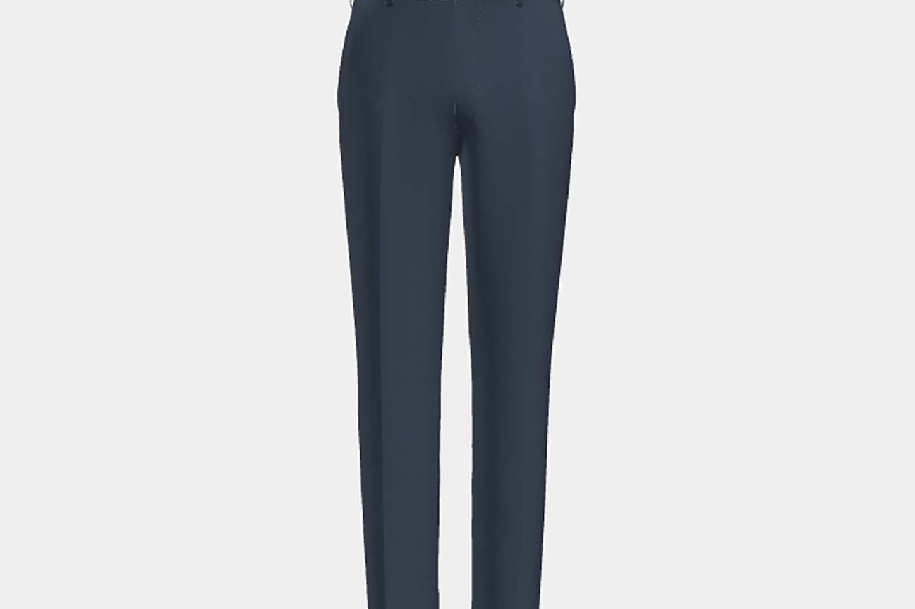 Pantalon en laine solaro années 130 sur mesure en bleu Caccioppoli