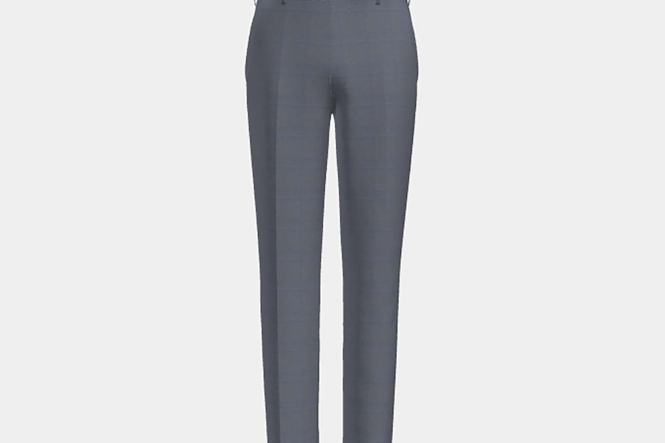 Pantalon sur mesure en laine et soie gris années 150 Caccioppoli
