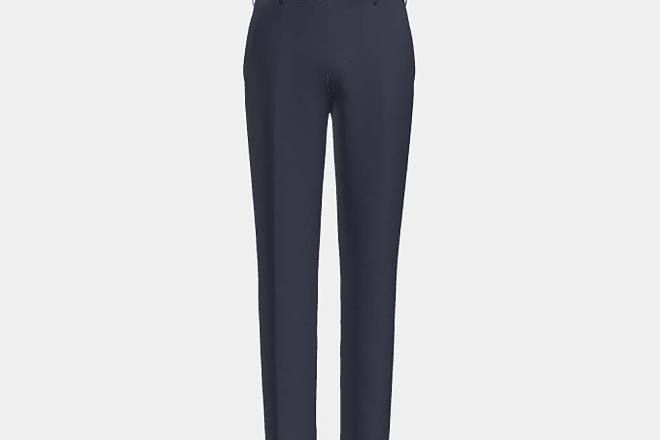 Pantalon tailleur en laine bleu années 120 Canonico