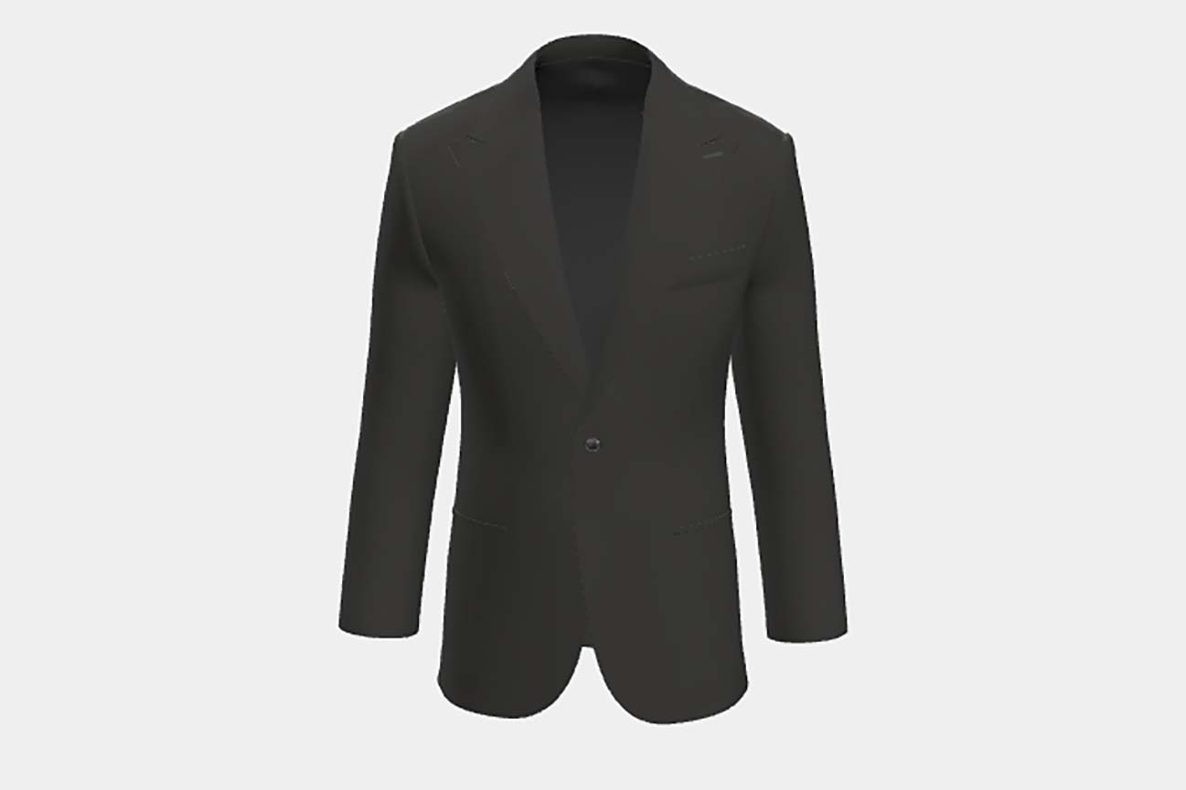 Veste tailleur en laine et soie noire Canonico années 120