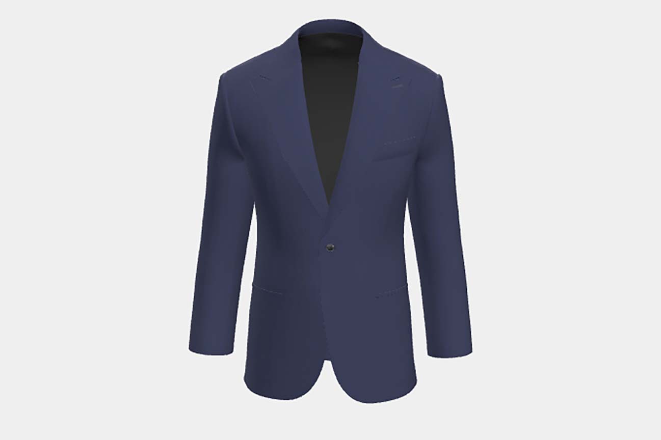 Veste tailleur en laine et soie années 150 bleu Caccioppoli