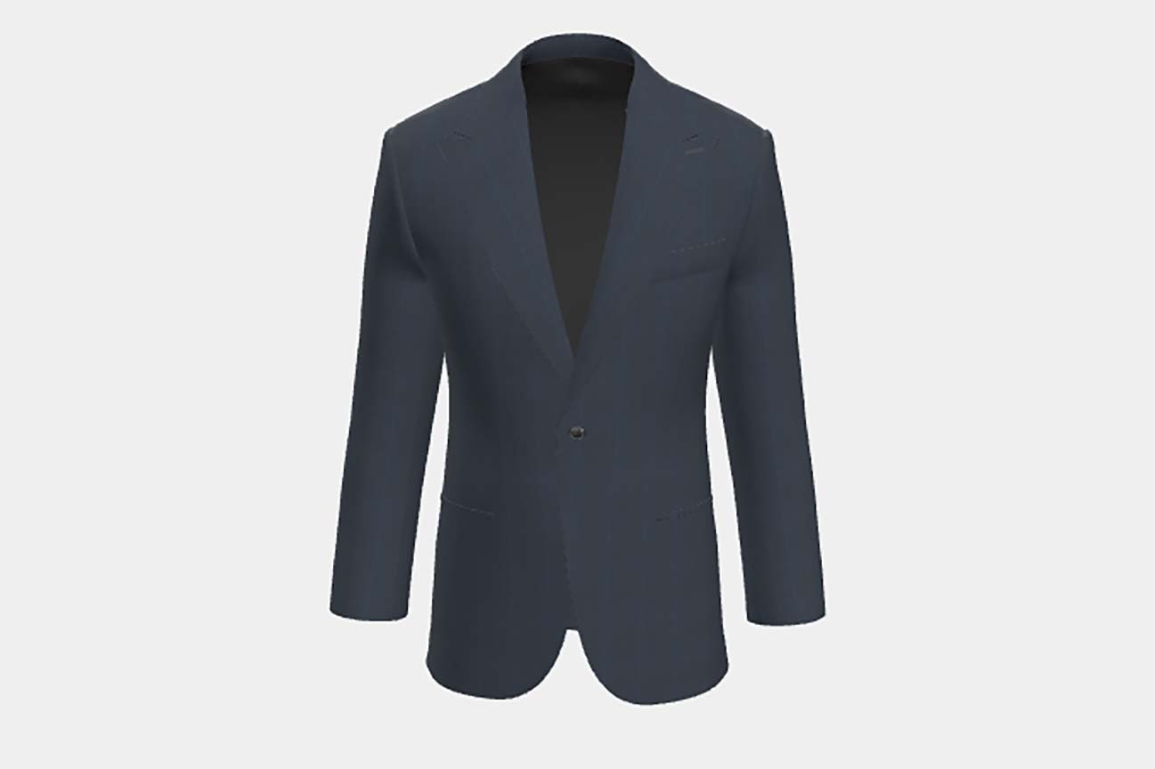 Veste tailleur en laine des années 130 avec fenêtre bleue Caccioppoli