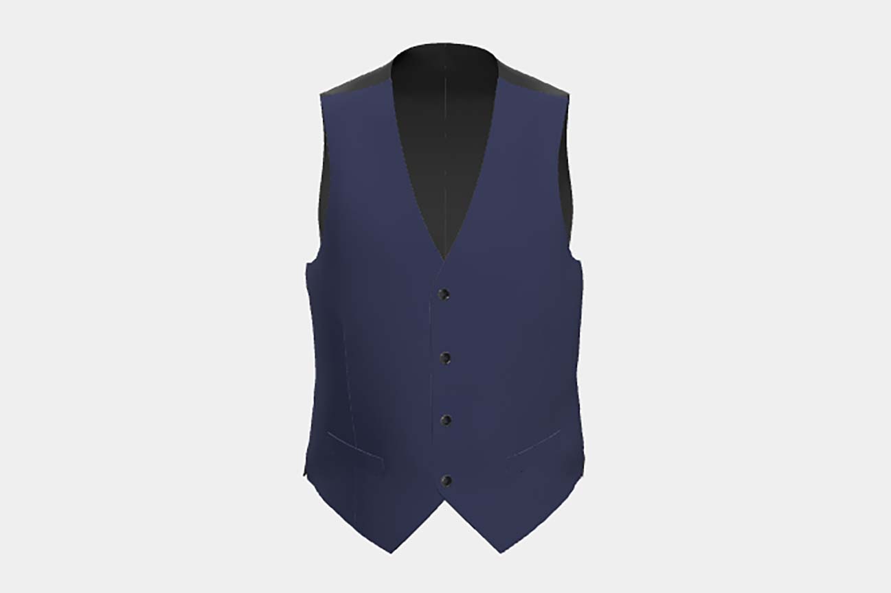 Gilet tailleur en laine bleu 110s Canonico