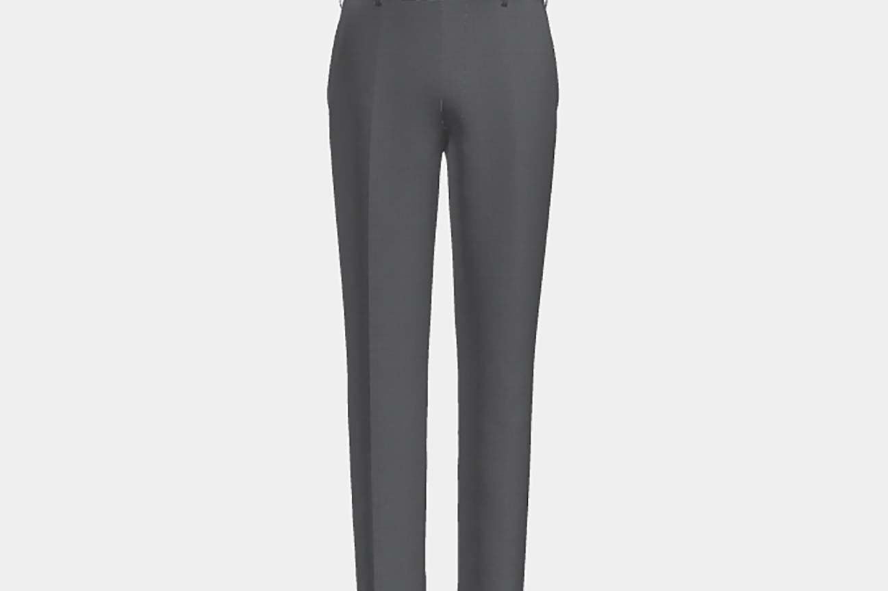 Pantalon sur mesure en laine et soie gris années 150 Caccioppoli