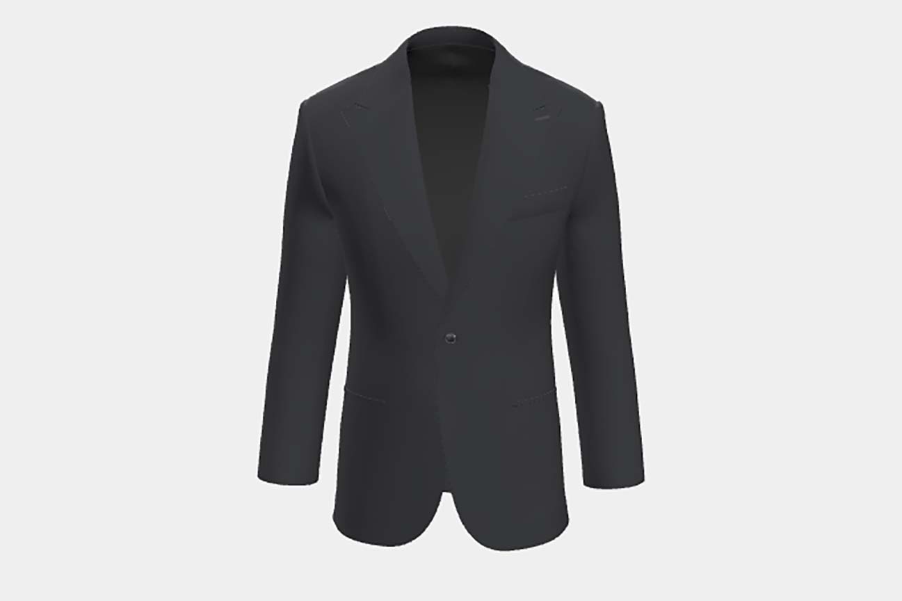Veste tailleur en laine bleue années 130 Caccioppoli
