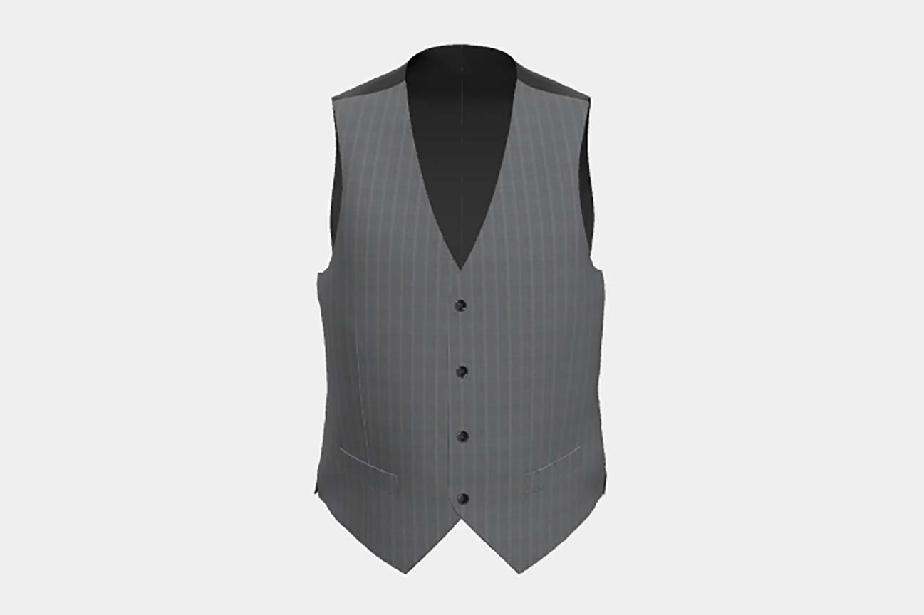 Gilet tailleur en laine gris années 120 Canonico