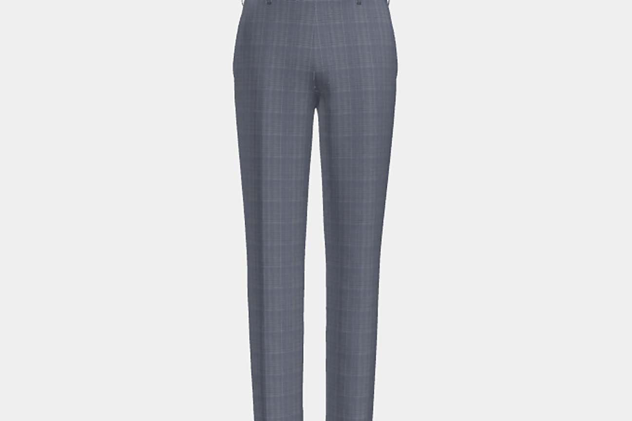 Pantalon tailleur en laine et soie bleu clair années 150 Caccioppoli