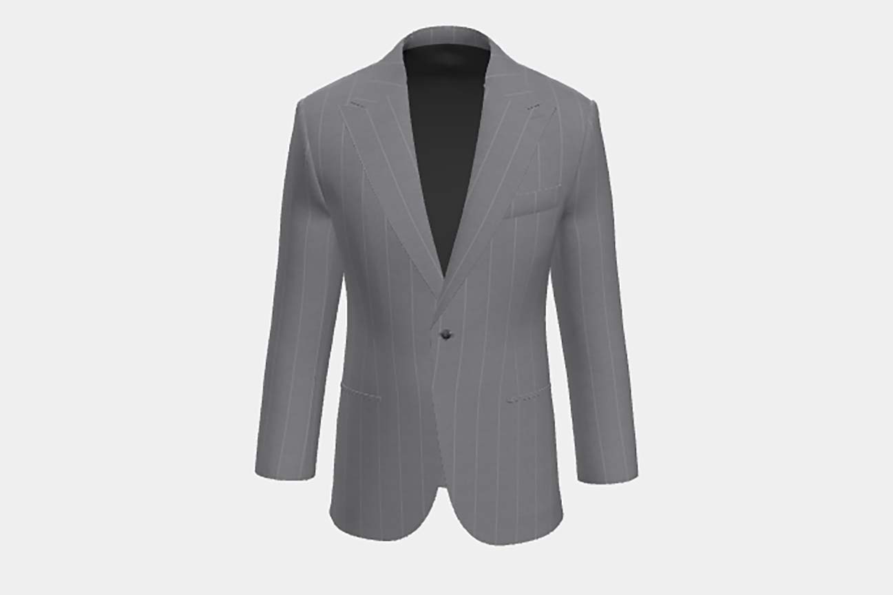 Veste sur mesure en laine et soie années 150 gris Caccioppoli