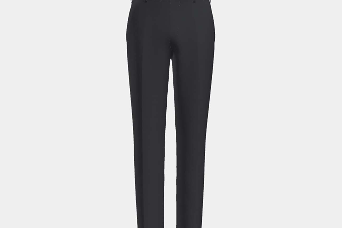 Pantalon tailleur en laine bleu années 120 Canonico