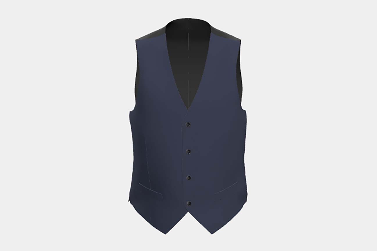 Gilet tailleur en laine bleu Canonico années 120
