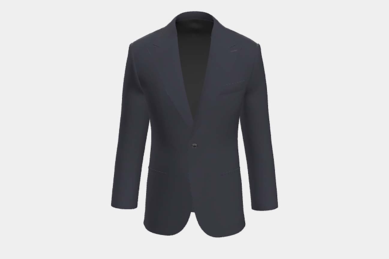 Veste tailleur en laine bleue 110s Canonico