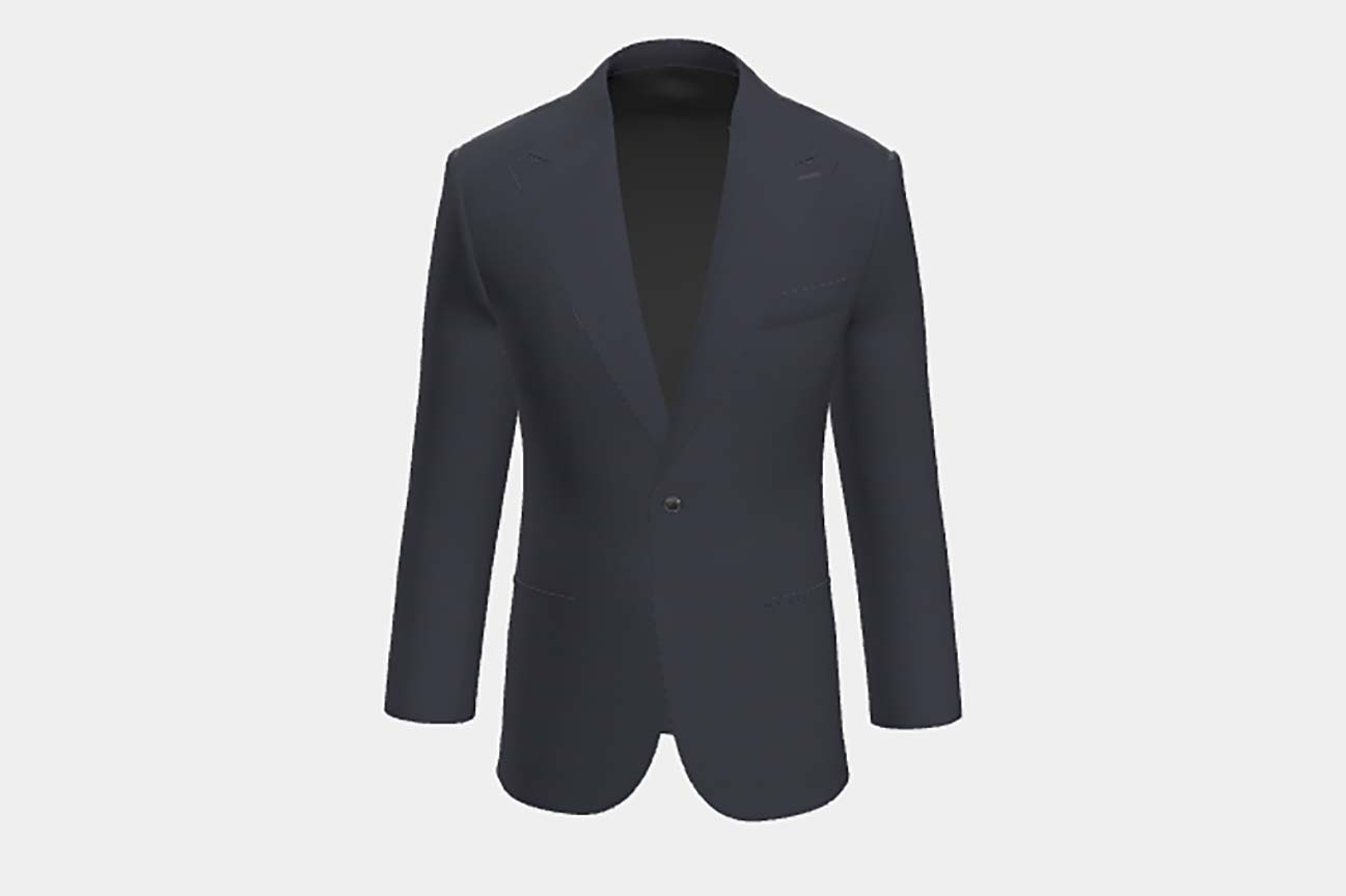 Veste tailleur en laine des années 130 avec fenêtre bleue Caccioppoli