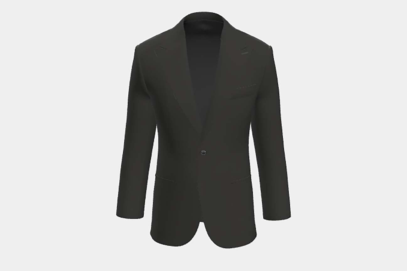 Veste tailleur en laine noire des années 120 Canonico